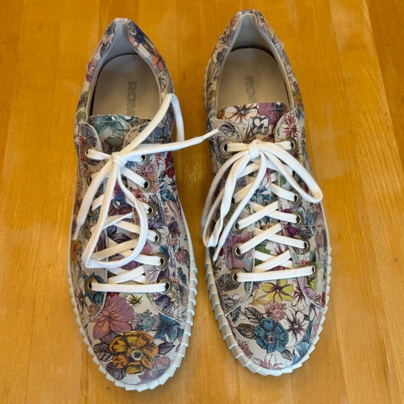 Romika suede floral sneakers boho rubber low platform NEW by Josef Seibel comfy - Picture 10 of 13